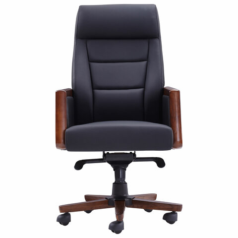 Кресло HAWASAN (ХАВАСАН) "Overlord EX-770", мультиблок, дерево, натуральная кожа, черное, 532934