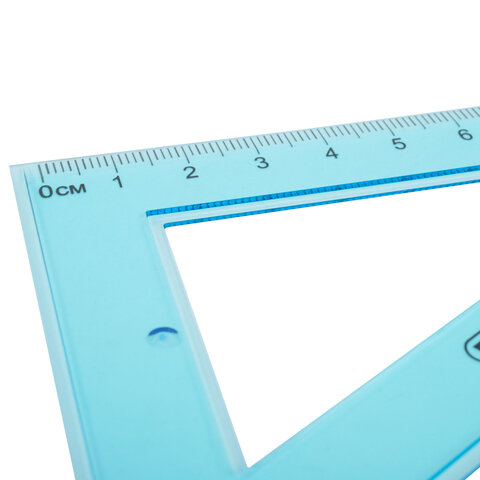 Треугольник пластиковый 30*13 см ПИФАГОР, тонированный, прозрачный, 210846