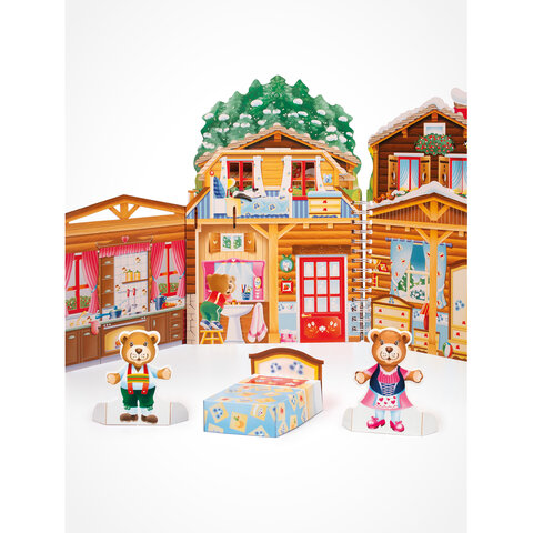 Книга-конструктор 3D-домик с наклейками, 36 стр., 33,5х24 см, АССОРТИ, МОЗАИКА-СИНТЕЗ