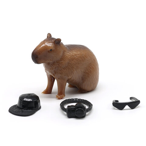 Фигурка антистресс "Капибара с аксессуарами", 7 см, ассорти 2 вида, JOLLY JOT (ДЖОЛЛИ ДЖОТ), 666183