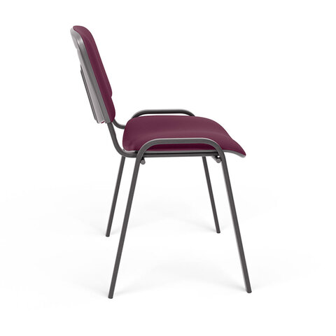 Стул для персонала и посетителей "ИЗО", черный каркас, ткань бордовая, В-20/С-13