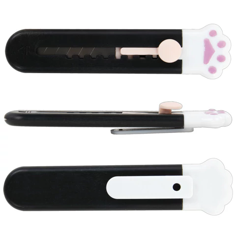 Нож канцелярский "Лапки", Cat Paw, 9 мм, автофиксатор, BRAUBERG HOBBY, в дисплее, 238346