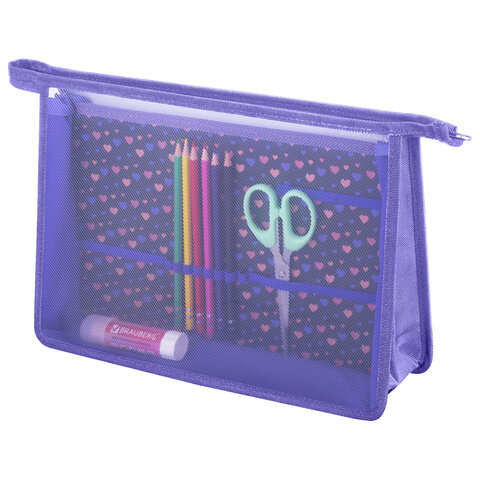 Папка для труда на молнии BRAUBERG А4, 2 отделения, органайзер, "Sleeping kitten", 273401