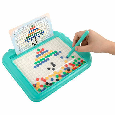 Мозаика магнитная развивающая для детей "Крокодил", стилус, 101 магнит, 10 карточек, BAMBOX (БАМБОКС), 665890