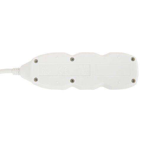 Удлинитель сетевой SONNEN U-133G, 3 розетки, c заземлением, 10 А, 3 м, белый, 511432