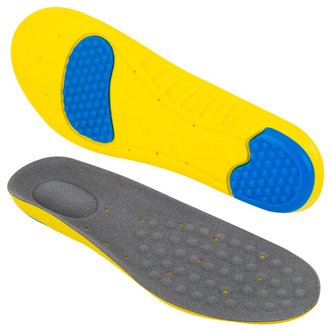 Стельки для обуви с ПЯТОЧНЫМ АМОРТИЗАТОРОМ, материал PU PRO, размер RU 41-44 / EU 42-45, с линиями выреза, SHEGRA (ШЕГРА), 700770