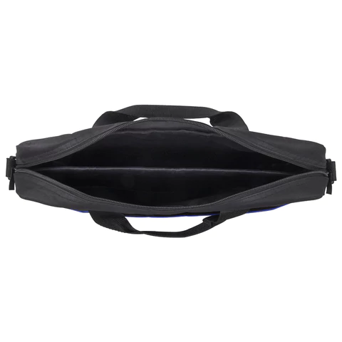 Сумка портфель BRAUBERG PRACTICAL с отделением для ноутбука 15,6", Blue line, черная, 29х40х7 см, 272603