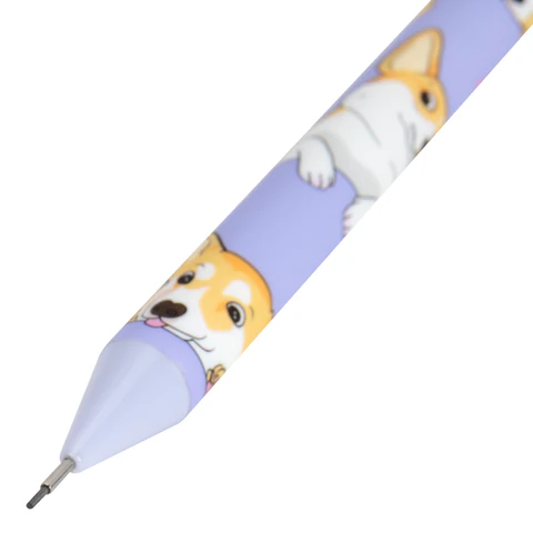 Карандаш механический 0,7 мм с принтом FUNSTER (ФАНСТЕР) "CORGI", корпус soft-touch ассорти, 182060
