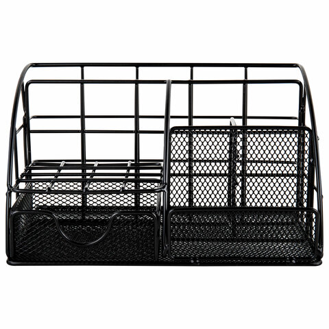 Органайзер для косметики и мелочей металлический 5 секций, MONTE VITA (МОНТЕ ВИТА), 140х220х127 мм, чёрный, 272478