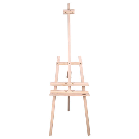 Мольберт напольный из сосны Лира с полкой, 170х55х70 см, высота холста до 107 см, BRAUBERG ART CLASSIC, 192261