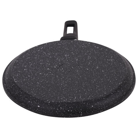 Сковорода блинная 22 см антипригарное покрытие, soft-touch ручка, МЕЧТА "Гранит Black", черная, 12802