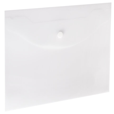 Папка-конверт с кнопкой МАЛОГО ФОРМАТА, А5, BRAUBERG "UNIVERSAL", прозрачная, 0,15 мм, 273065