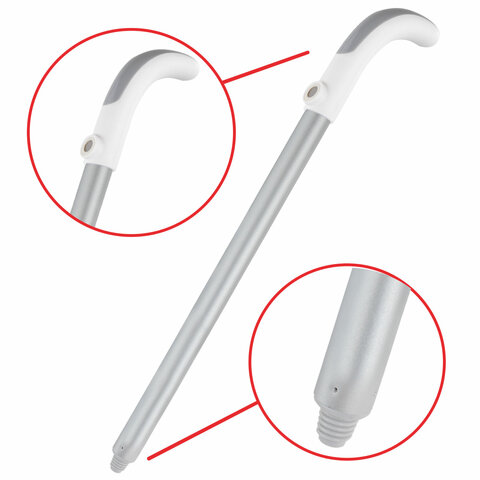 Совок для мусора с черенком 84 см + щетка с телескопическим черенком 63-108 см, магнитное крепление, бело-серый, DASWERK (ДАСВЕРК), 608950