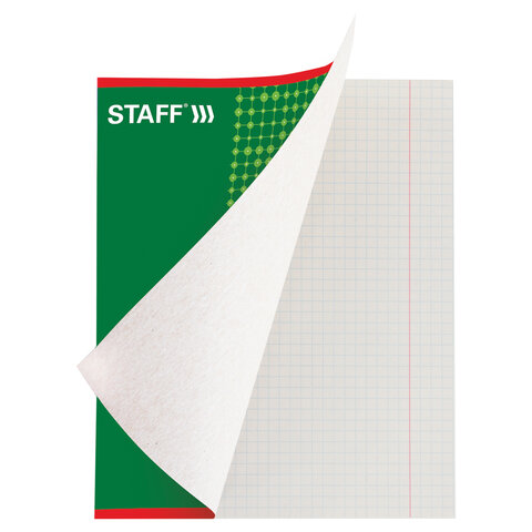 Тетрадь А5, 48 л., STAFF, скоба, клетка, офсет №2 ЭКОНОМ, обложка картон, "ОДИН ЦВЕТ" (точки), 402782