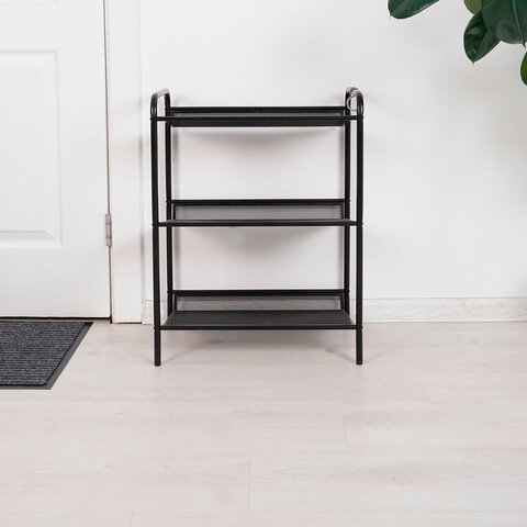 Полка для обуви "Женева-13", 450х270х600 мм, 3 полки, металл, чёрная, ПДО Ж13 Ч