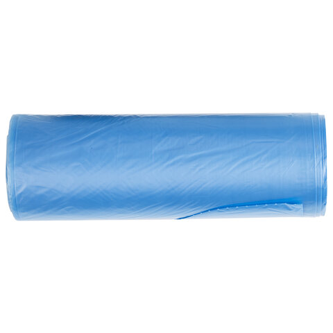 Мешки для мусора с ушками LAIMA "ULTRA" 60 л синие, рулон 20 шт. прочные, ПНД 14 мкм, 60х76 см, 607690