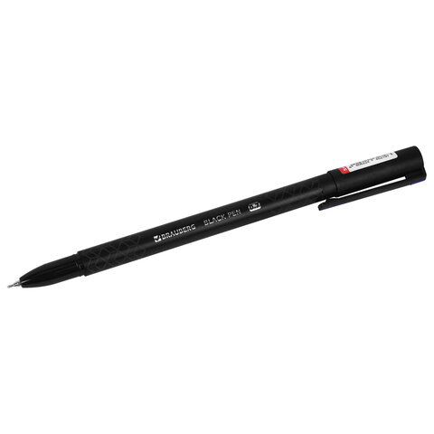 Ручка шариковая масляная BRAUBERG "BLACK PEN", СИНЯЯ, игольчатый узел 0,7 мм, линия письма 0,35 мм, 144325