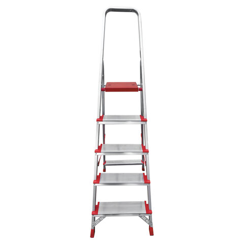 Стремянка алюминиевая 5 ШИРОКИХ СТУПЕНЕЙ 13 см, площадка 1,1 м, нагрузка 225 кг, вес 6 кг, НОВАЯ ВЫСОТА, 3117105, 5110105/3117105