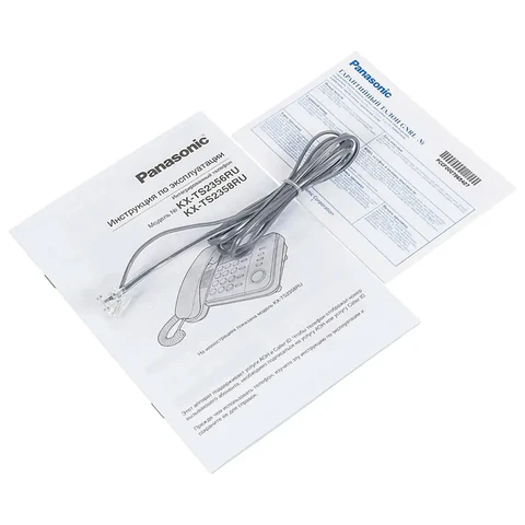 Телефон PANASONIC KX-TS2358RUB, черный, память 50 номеров, АОН, спикерфон, ЖК дисплей с часами, тональный / импульсный режим
