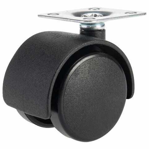 Колеса (ролики) для мебели, пластиковые d 35 мм, КОМПЛЕКТ 4 шт., черные, в пакете, WBZ (ВБЗ), 533090