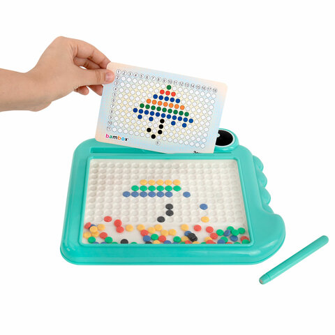 Мозаика магнитная развивающая для детей "Крокодил", стилус, 101 магнит, 10 карточек, BAMBOX (БАМБОКС), 665890