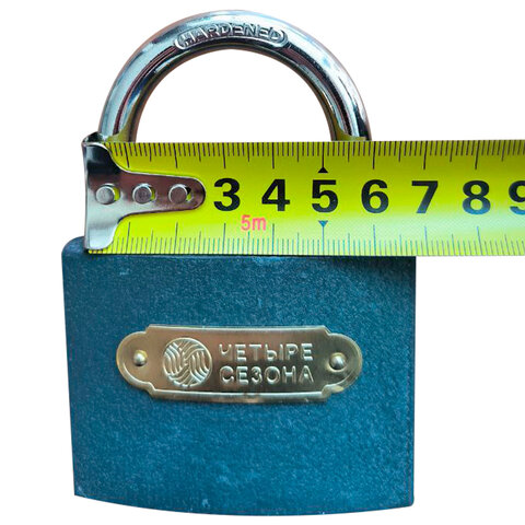 Замок навесной, ширина 60 мм, чугун, дужка d-8,4 мм, английский, 3 ключа, в блистере, 79-0006
