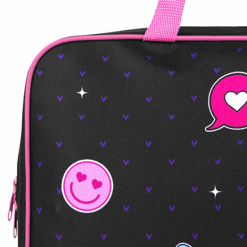 Папка на молнии с ручками BRAUBERG А4, 1 отделение, полиэстер, 80 мм, "Space sweets", 272175