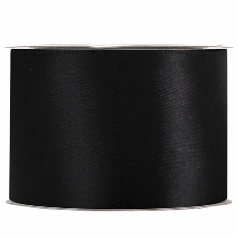 Лента атласная ширина 50 мм, длина 23 м, черная, BRAUBERG, 591520