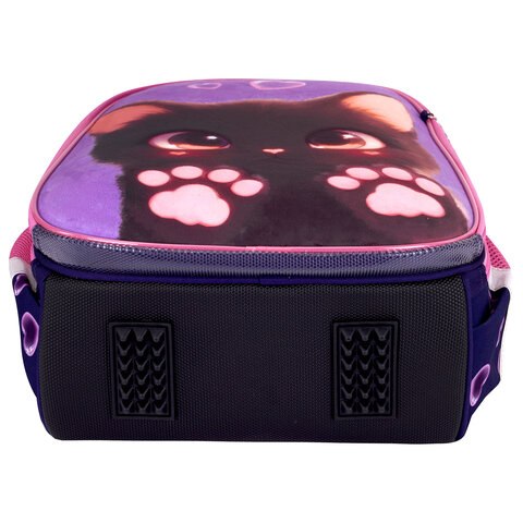 Ранец BRAUBERG PREMIUM, 2 отделения, с брелоком, "Paw prints", велюровая панель, 38х29х16 см, 273098