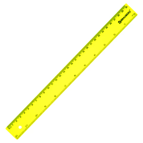 Линейка пластиковая 30 см, BRAUBERG, неоновая, ассорти, 210839