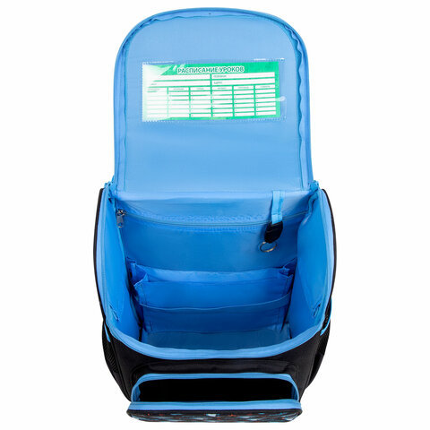 Ранец ПИФАГОР BASIC, 1 отделение, 3 кармана, эргономичная спинка, "Angry shark", 35х28х18 см, 272044