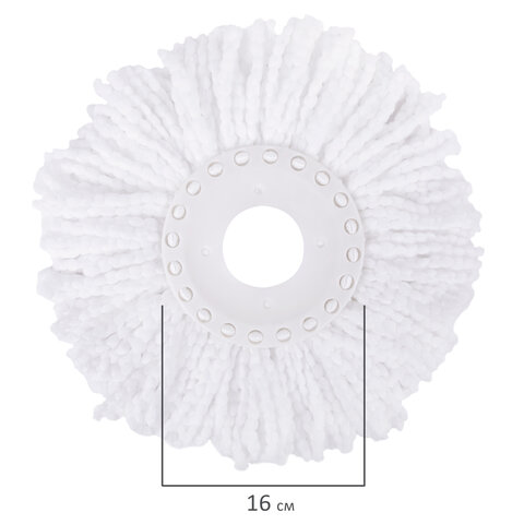 Швабра с отжимом и ведром 7л/5л, отжим центрифуга / рукоятка, 2 круглые насадки, крепление кольцо, синий, LAIMA 603624