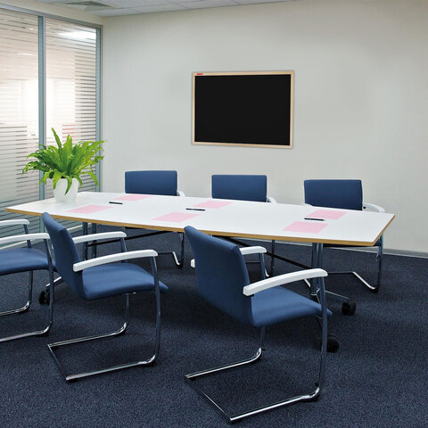 Доска для мела магнитная 45х60 см, черная, деревянная рамка, BRAUBERG "Wood", 238802