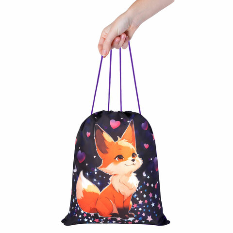 Мешок для обуви BRAUBERG KIDS, с петлей, 42х34 см, "Fairy fox", 273433