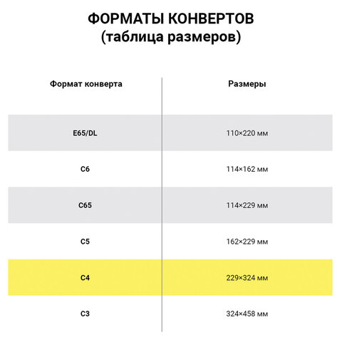 Конверты С4 (229х324 мм), клей, 90 г/м2, КОМПЛЕКТ 50 шт., внутренняя запечатка, STAFF, 116571