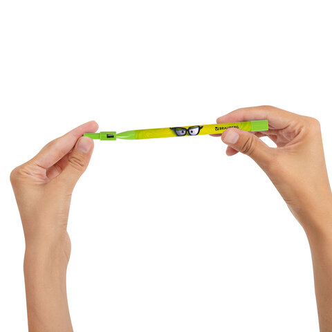 Карандаш механический цанговый 2 мм, с принтом кросс-серия МОНСТРИКИ, BRAUBERG, HB, встроенная точилка, корпус ассорти, 182111