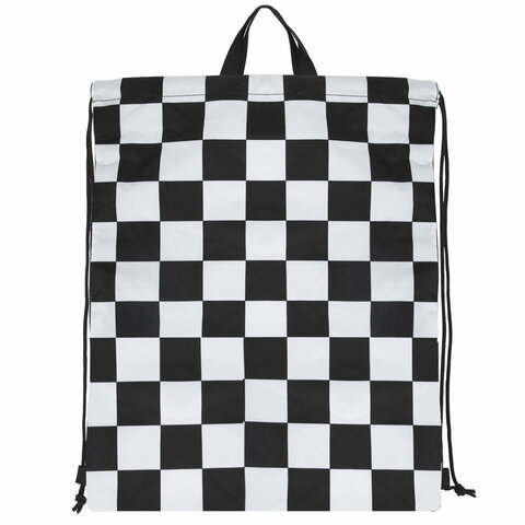 Мешок для обуви BRAUBERG большой удобный с ручкой, 51х41 см, "Black and White", 271595