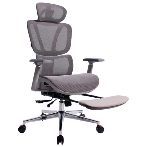 Кресло BRABIX PREMIUM "Evolution ER-700", подножка, слайдер, синхромеханизм, сетка, серое, 532948