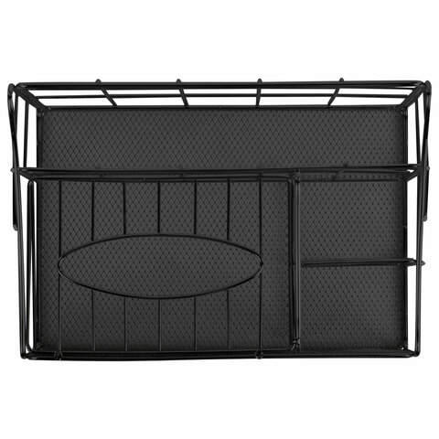 Органайзер для косметики и мелочей металлический 4 секции, MONTE VITA (МОНТЕ ВИТА), 160х240х150 мм, черный, 272480