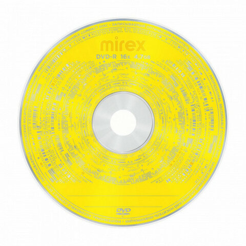Диск DVD-R MIREX, 4,7 ГБ, 16x, Slim Case, 1 штука, UL130003A1S