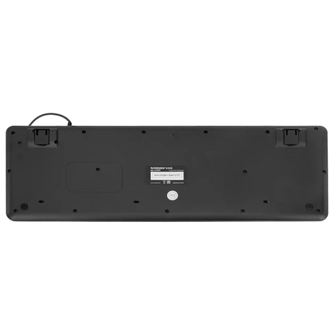 Клавиатура проводная бесшумная USB, 104 плоские клавиши, LED-подсветка, SONNEN K308, черная, 513947