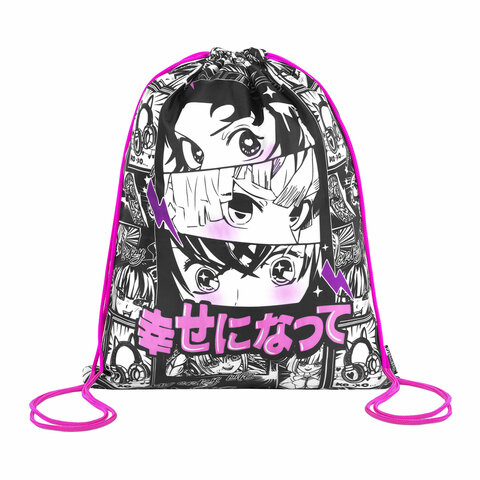 Папка на молнии с ручками А4, мешок для обуви 42х33 см, пенал 20х10 см, "Anime movie", НАБОР BRAUBERG, 272101