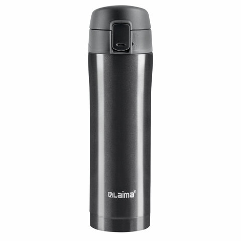 Термокружка 470 мл из нержавеющей стали SUS304, бесконечно темно-серый металлик, LAIMA, 608827