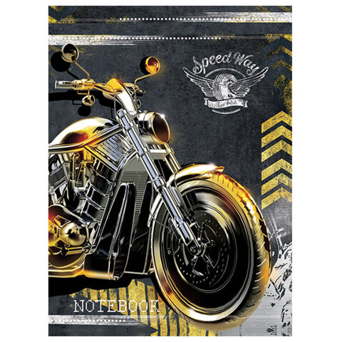 Блокнот МАЛЫЙ ФОРМАТ А7 75x105 мм, 40 л., гребень, фольга, TWIN лак, клетка, "МИКС 5" (6 видов), 099104