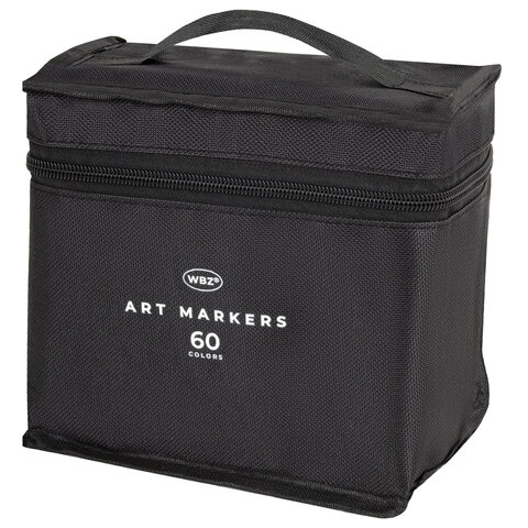 Маркеры для скетчинга двусторонние, НАБОР 60 шт., текстильный чехол, WBZ (ВБЗ), 152574