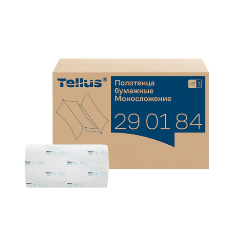 Полотенца бумажные 200 шт., Tellus/TORK (H3) ADVANCED, КОМПЛЕКТ 20 пачек, 2-слойные, белые, 23х23 см, V-сложение, 290184