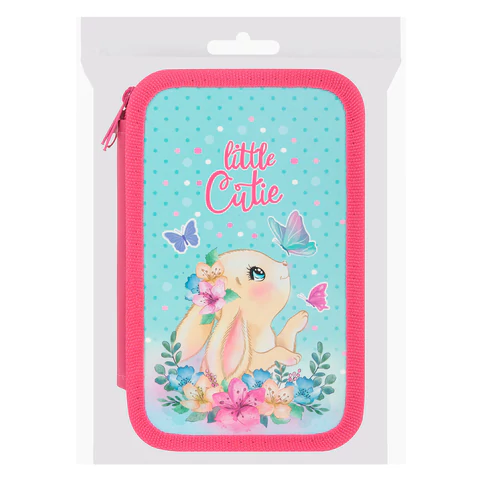 Пенал ПИФАГОР, 3 отделения, ламинированный картон, 19х11 см, "Pretty bunny", 273485
