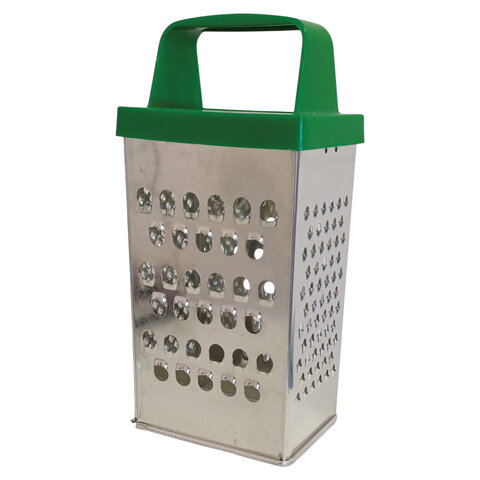 Терка 4 грани 18,2х6,2х8,5 см, белая жесть с пластиковой ручкой, BOOMHOUSE (БумХаус) Basic, 701860