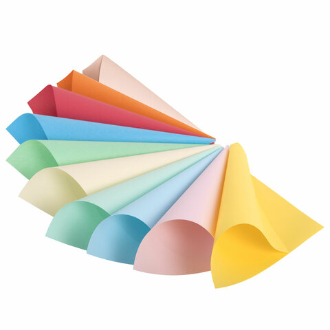 Бумага для оригами и аппликаций 21х21 см, 100 листов, 10 цветов, ОСТРОВ СОКРОВИЩ, 111947