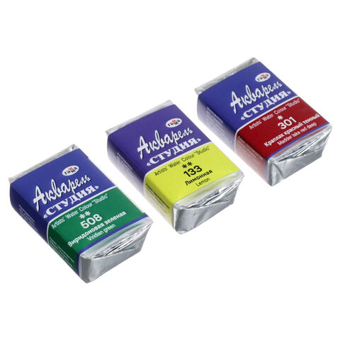 Краски акварельные художественные ГАММА "Студия", 24 цвета, кювета 2,5 мл, картонная коробка, 215001